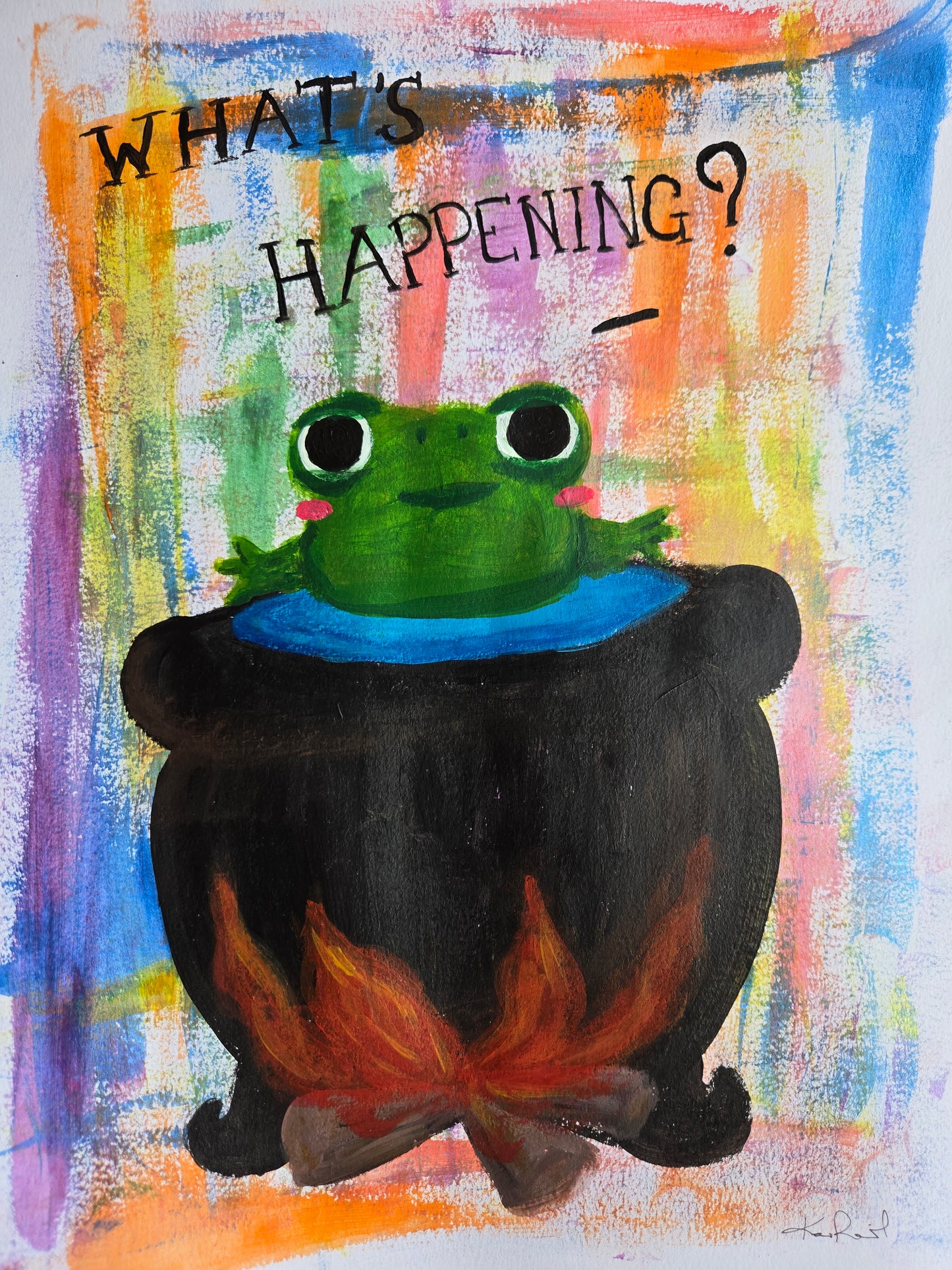 What’s Happening? Stoaggie Frog Cauldron Art Print | 8.5x11 Luster