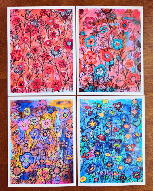A Study in Limerence — Full Art Print Set (4 Prints) | Floral Wall Art Collection | 5x7 Matte or 8.5x11 Glossy