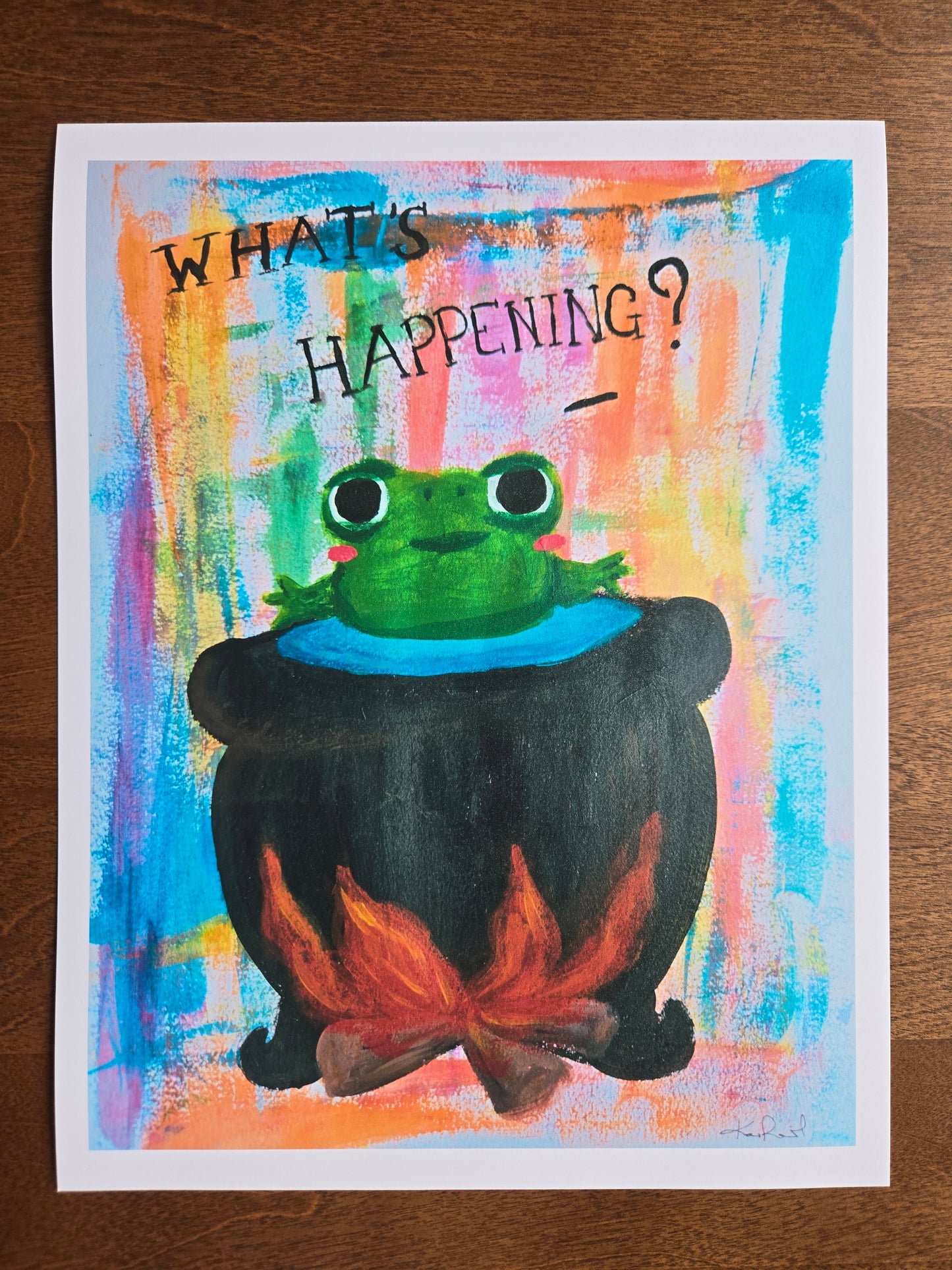 What’s Happening? Stoaggie Frog Cauldron Art Print | 8.5x11 Luster