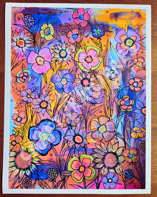 Unraveling — Floral Art Print |Transformative Wildflower Illustration | Witchy Wall Art | 5x7 Matte or 8.5x11 Glossy Print